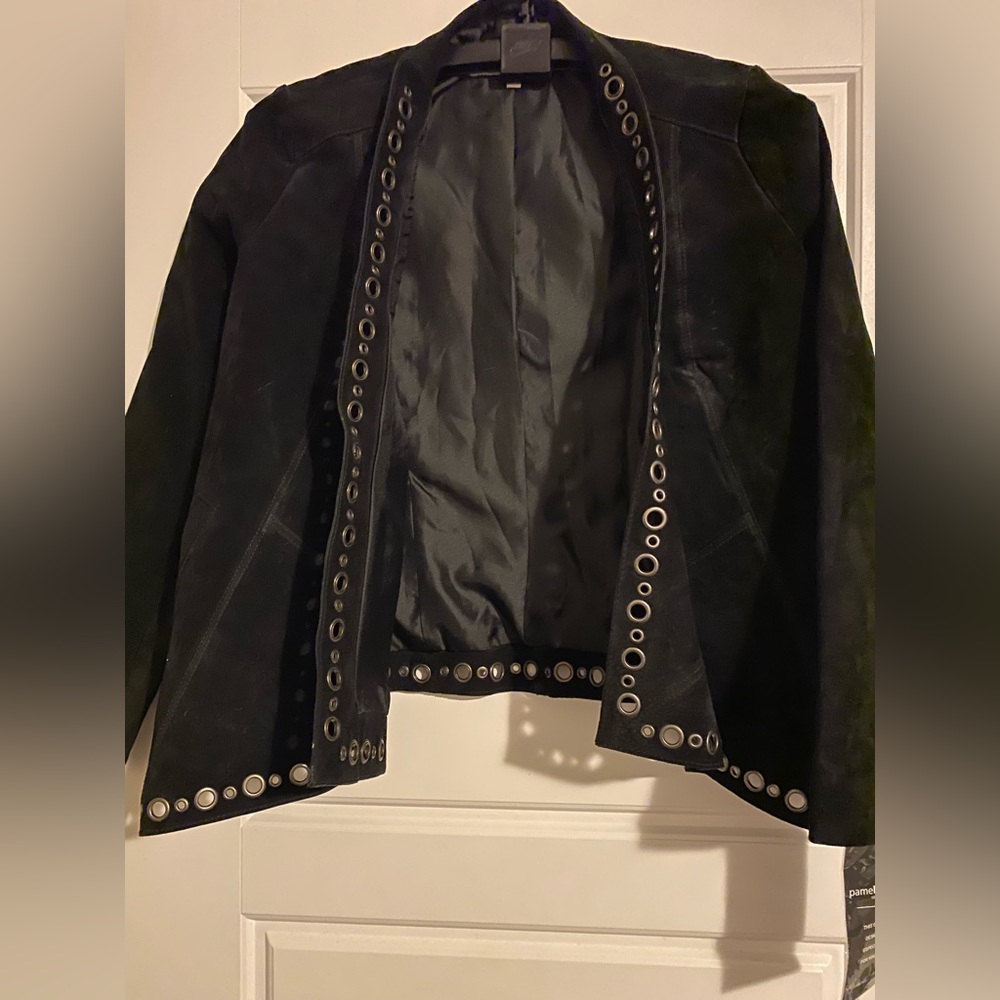 Pamela McCoy Black Leather Suede jacket Size xs